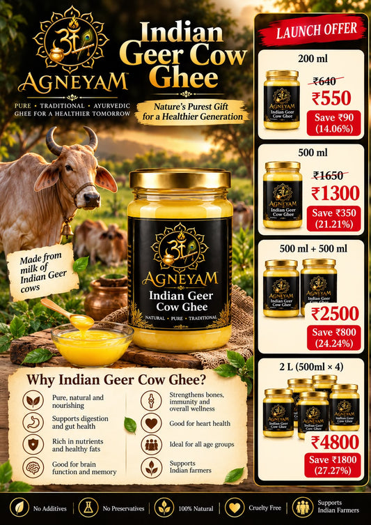 The Agneyam Indian Geer Cow Ghee promotional poster